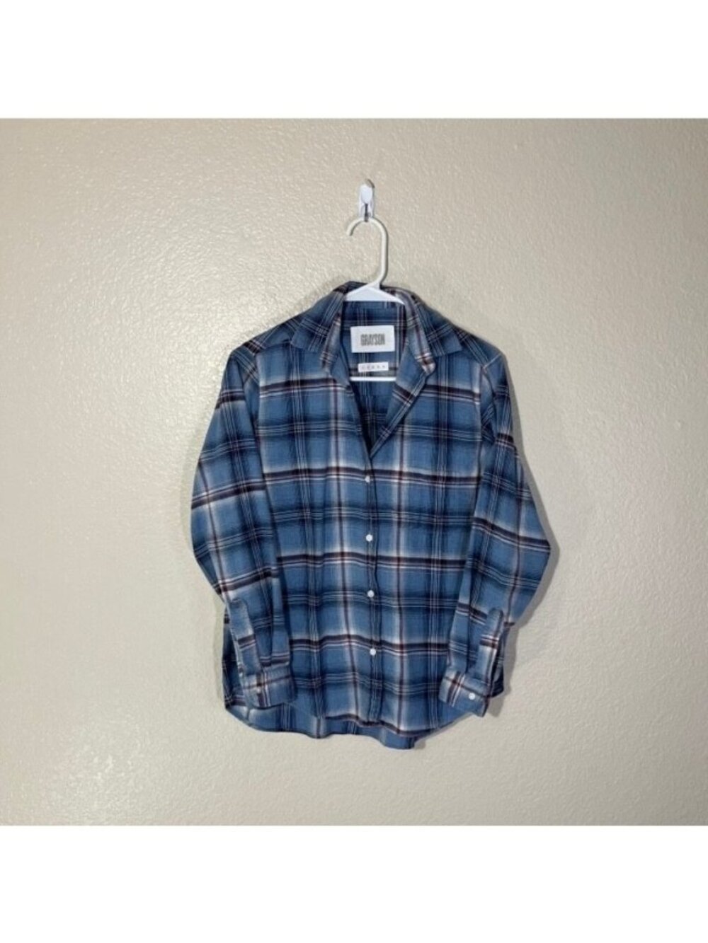 Grayson Shirt Womens 01 XS Long Sleeve Button Up The Hero Blue Plaid
